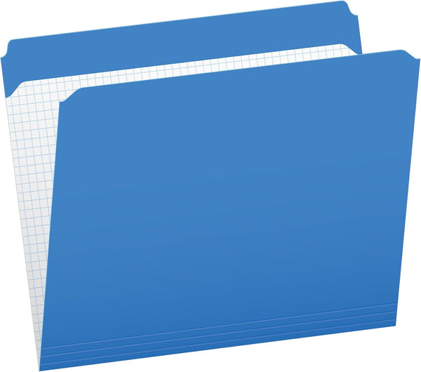 Pendaflex Color File Folders, Letter Size, Blue, Straight Cut, 100/BX (R152 BLU)