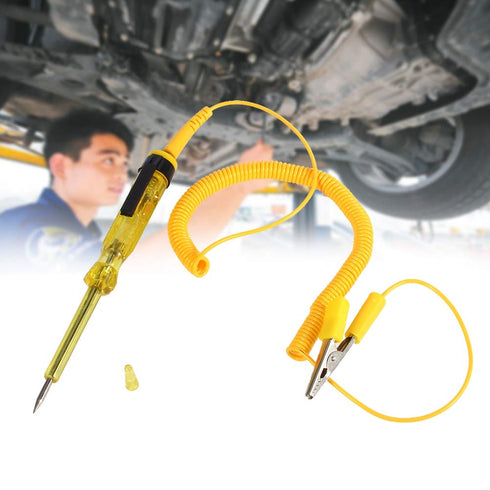 Electrical Circuit Tester Pen, Automotive Test Light for Car, Truck, DC 6V 12V 24V, Yellow Screwdriver Probe Bulb