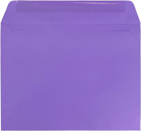 JAM PAPER 9 x 12 Violet Purple Booklet Colored Envelopes, Recycled, 50/Pack