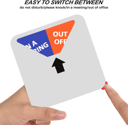 Office Privacy Sign - Do Not Disturb/Please Knock/Out of Office Magnetic Door Indicator (Square, Silver)