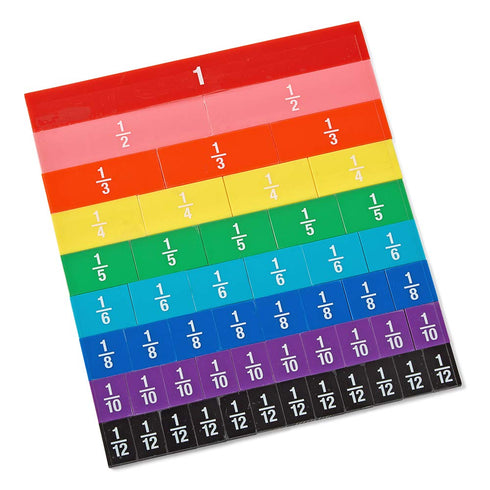 hand2mind Plastic Double-Sided Decimal and Fraction Tiles, Montessori Math Materials, Set of 51