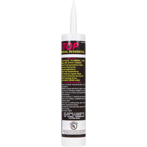 Morris Products Red Fire Stop Caulk – 10.3 Fl. Oz. Tube – Non-Intumescent Silicate Based –Water Resistant, Paintable – Non-Corrosive, Non-Combustible, Odorless – Strong Adhesion, Barrier Protection