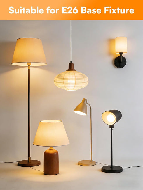 A19 Dimmable Bulbs, E26 Bulbs 60 2700K, 800 Lightbulbs, 9W, 120V, 15,000 4 Pack TJOY LED Light Led Watt Equivalent