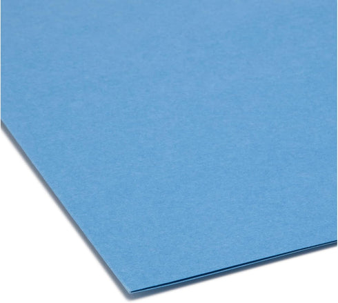 Smead File Folder, Reinforced Straight-Cut Tab, Blue, Letter Size, 100 per Box (12010)