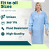 Reusable Isolation Gowns - Fluid Resistant Polyester, 10-Pack, Protective Washable PPE for Medical Facilities, Green