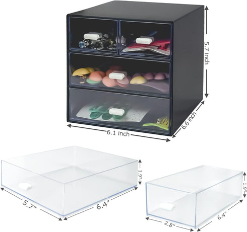 Desk Organizer with Drawer, Plastic Storage Box, Office Stationery Supplies Organizers, Desktop Organizer for Home,