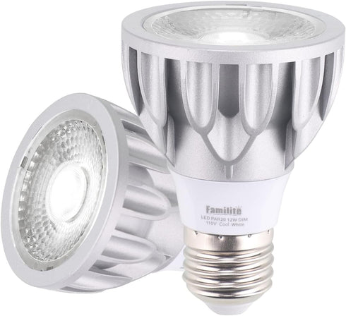 PAR20 2 Pack LED Bulbs, 12W Dimmable Spot Light, 100W Halogen Equivalent, 6000K Cool White E26 Medium Base