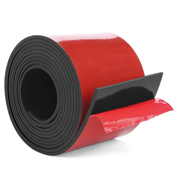 WochiTV 4" Wide x 1/8" Thick x 60" Long Adhesive Solid Rubber Strips for DIY Insulation and Sealing