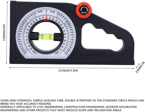 Multifunctional Level Protractor, Digital Level Slope Angle Gauge with 0-180 Measuring Range