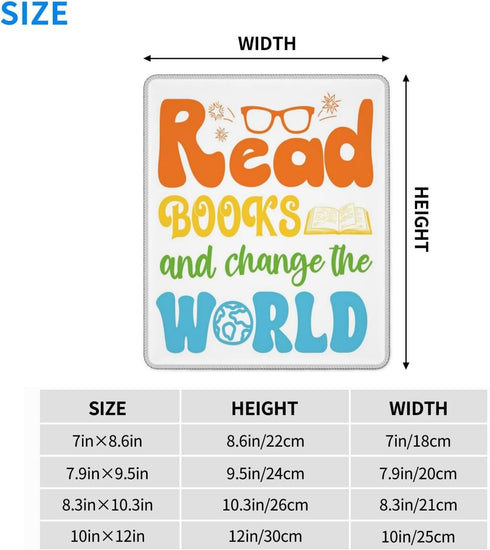 Cbvegt 10 12 Read Books & Change The World Inspirational Water Resistant Mouse Pad with Stitched Edge Computer Mouse