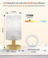 pickrelax Small Table Lamp for Bedroom - Inline Control, Bedside Lamp for Warm Light LED Desk Lamp, Wood Base Round