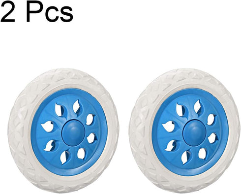 6.5 Inch 2pcs 22Lbs uxcell Shopping Cart Wheel Replacement Dia Rubber Foaming Light Blue (Load Capacity Each)