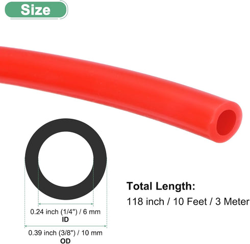 1/4"(6mm) 3/8"(10mm) 10ft(3 M METERXITY Silicone Tubing, ID x OD Silicone Rubber Vacuum Tube, M) High Temp Water Air