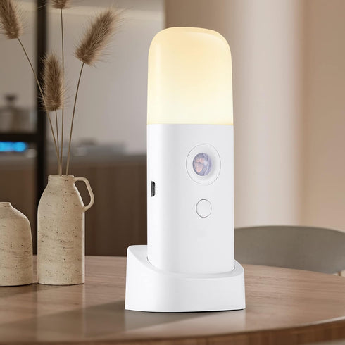 Dimmable Hallway(2Pack) CREWEEL Rechargeable Motion Sensor Night Light, Battery Operated nightlights, Motion Sensor