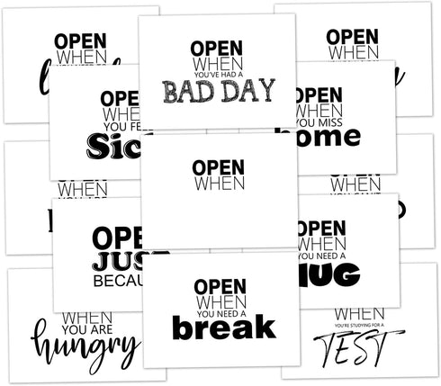 Open When Envelopes Set of 13, Classic Design for Going Away Present, University Gifts, and Leaving Home Gifts