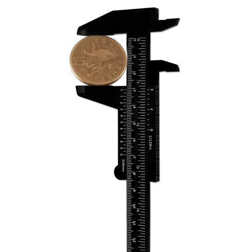 Honoson 10 Pieces Mini Plastic Caliper Vernier Caliper Measuring Tool, 150 mm, 0-6 Inch, Black for Students.