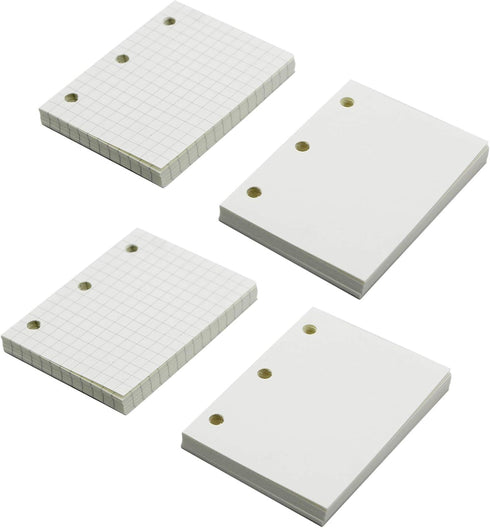 Mini Planner Inserts: 3-Ring Binder/Planner Filler Paper, Spiral Notebook Refill, Line Blank Paper for Filofax - 4 Pack