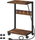 HOOBRO Computer Tower Stand - 2-Tier PC Stand with Charging Station and Locking Caster Wheels for Home Office