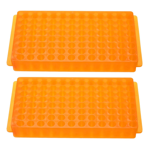 PATIKIL 96 Wells Tube Rack - 2 Pcs Vial Rack Double Panel Centrifuge Tube Holder for Microcentrifuge Tubes