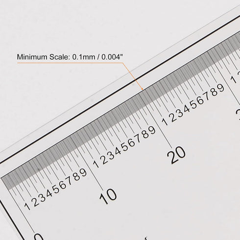 Film Flexible Ruler 60cm, 0.1mm Scale with R Angle & Width Lines, PET Plastic Folding Straight Ruler Measuring Tool