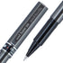 Uni-ball 60025 Deluxe Stick Roller Ball Pen, Micro 0.5mm, Black Ink, Metallic Gray Barrel, Dozen