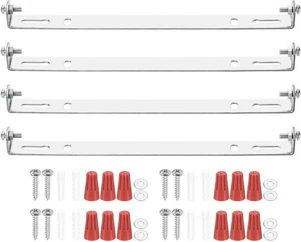 PATIKIL 165mm (6.5") Universal Light Fixture Mounting Bracket Kit, 4 Set Silver