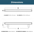 Franklin Brass Simple Square Bar Cabinet Pull, Stainless Steel, 5-1/16 in (128mm) Drawer Handle, 10 Pack