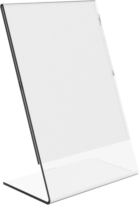 Dazzling Displays Clear Acrylic Slanted Sign Holder 8.5 x 11 - Premium Slanted Picture Frame for Office, Retail,