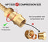 Brass Coupling 1/4" NPT Female x 1/4" NPT Female Hex Head Pipe Fitting (Pack of 2) - Air Hose Adapter