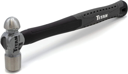 Titan 63308 8oz Ball Pein Hammer, Forged Steel Head, 11" Shock Absorbing