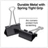 Universal Binder Clips with Storage Tub, Large, Black/Silver, 12/Pack