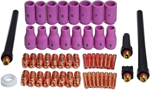 RIVERWELD TIG Collet Body Aluminium Cup, Assorted Sizes Fit PTA DB SR WP 9 20 25, 53pcs