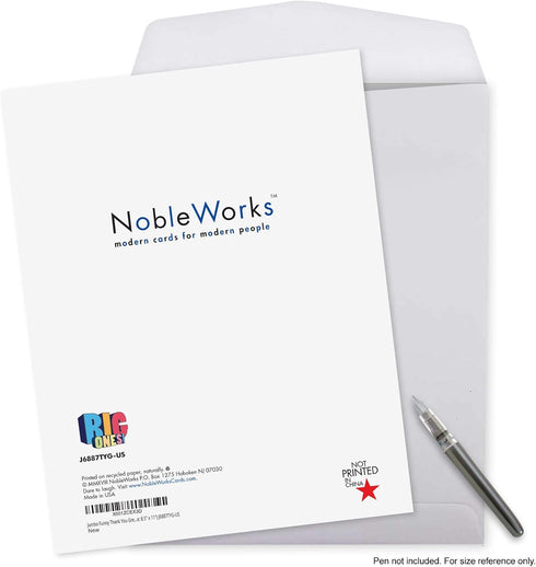 NobleWorks - Big Thanks From The Gang - Gratitude Thank You Card with Envelope (Extra Large 8.5 x 11 Inch) J6887TYG-US