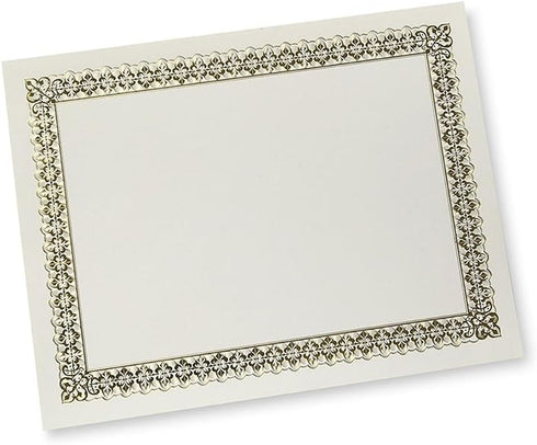 Gartner Studios Gold Foil Certificate Paper, 80lb, 15 Count, 8.5” x 11”, Parchment Design