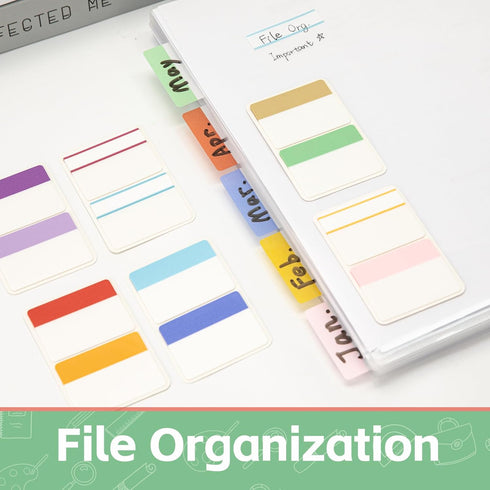 KICNIC 480 Pieces 2 Inch Sticky Tabs, Colored Self Adhesive Index Tabs, Arrow Flags for Binders and Notebooks