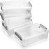 BTSKY 4 Pack Extra Large Capacity Plastic Pencil Box, Stackable Translucent Clear Storage Organizer for Office Supplies