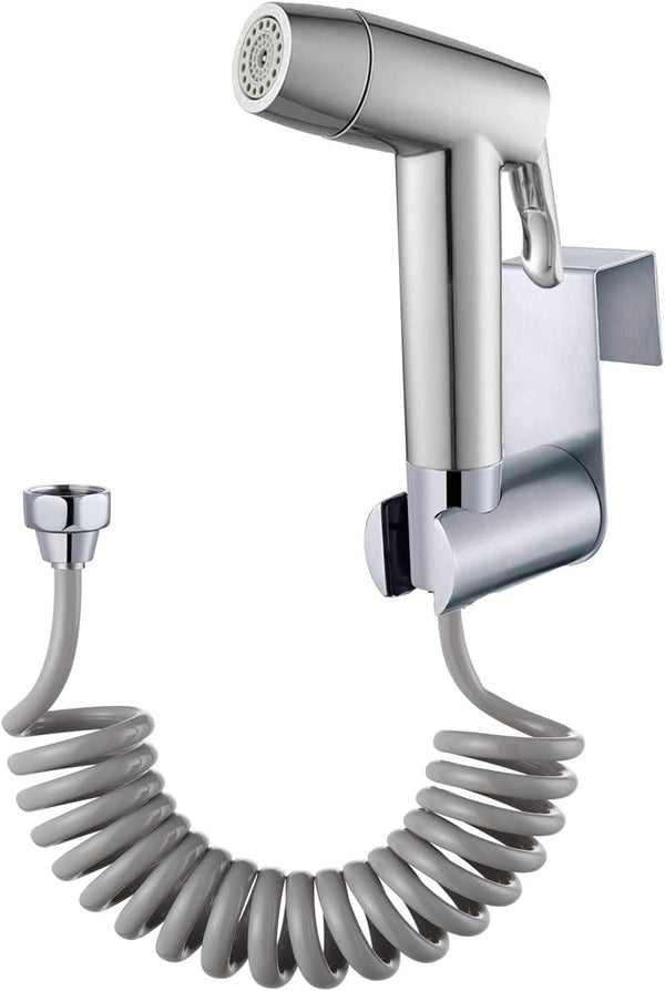 Handheld Bidet Sprayer Toilet Bathroom with Spring Hose Wall BracketSet, Closestool, Squatting