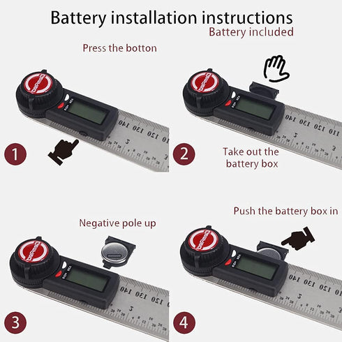 GemRed Digital Angle Finder Tool, 2 in 1 Angle Gauge, 7inch/200mm Stainless Steel Protractor