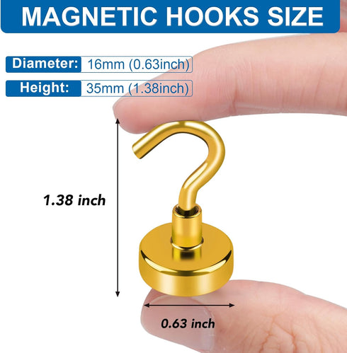 LOVIMAG Cruise Essentials, 28lbs Cruise Door Magnets, Yellow Magnetic Hooks for Cruise Cabins, 12 Pack