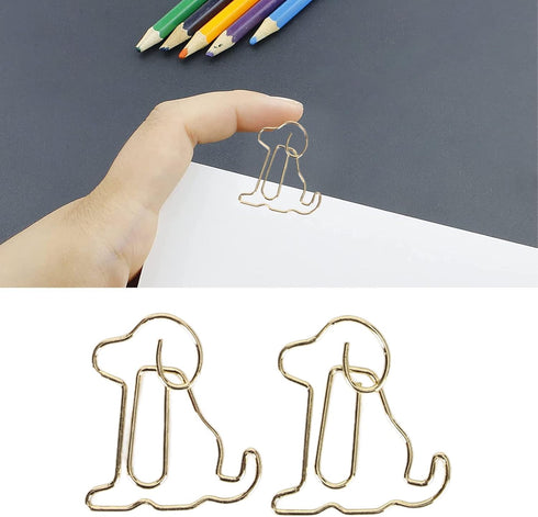 Dog Paper Clips - 100pcs Puppy Design Bookmarks, Cute Paper Clips with Storage Box for Office School Organizing Supplies