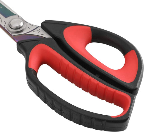 LIVINGO 10" Multipurpose Heavy Duty Scissors - Premium Titanium Coating Forged Stainless Steel Tool for Household