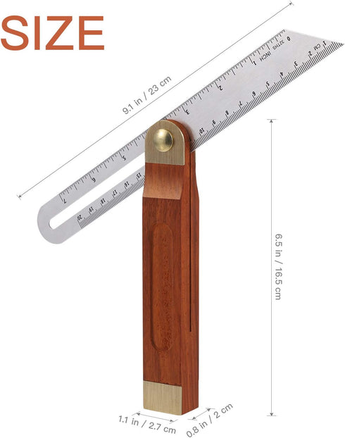 9 Inch Sliding T-Bevel Gauge, DOITOOL Woodworking T Bevel Angle Finder with Hardwood Handle and Metric Marks