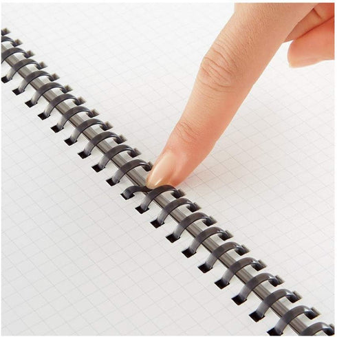 Kokuyo Soft Ring Notebook, Business, 5mm Grid, 70 Sheets, Black (B6), 3 Pack