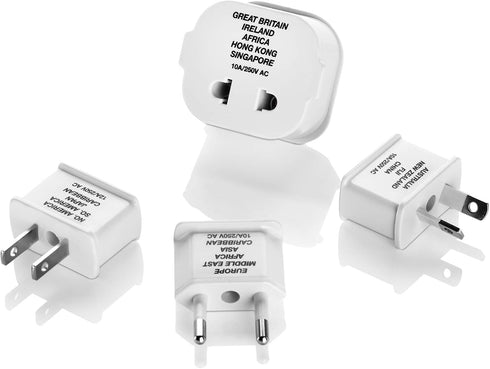 Conair Travel Plug Adapters, Set of 4 Universal Plug Adapters for Worldwide Travel by Travel Smart