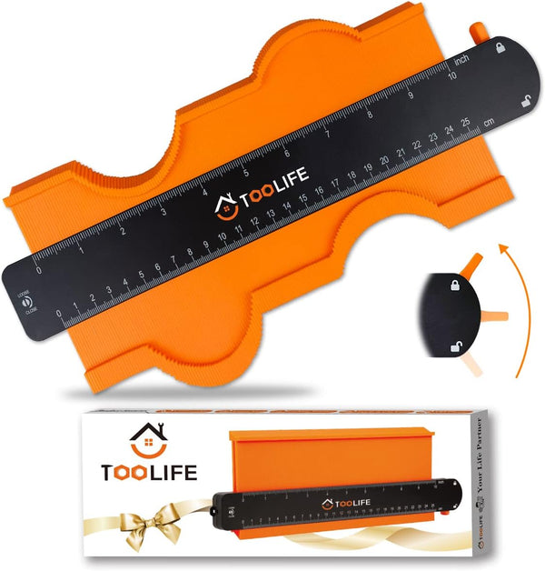 TOOLIFE Contour Gauge,Christmas Gifts for Men Dad Husband,Woodworking Tools for Flooring Carpentry,