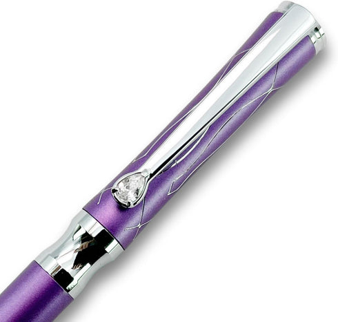 LACHIEVA LUX Elegant Crystal Executive Metal Ballpoint Pen with German-made Refills, Luxury High-End Writing