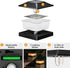 4x4 4 Pack 4x4 3.5x3.5 btfarm Solar Flame Post Cap Lights Outdoor, Flickering Flame Fence Deck Post Lights, Waterproof