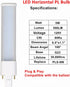 2 Pack 5W G23 LED Bulb, 2 Pin U Shaped PL CFL PLS-9W Replacement, Daylight White G23 Bulb, 500LM, 5.3" Length