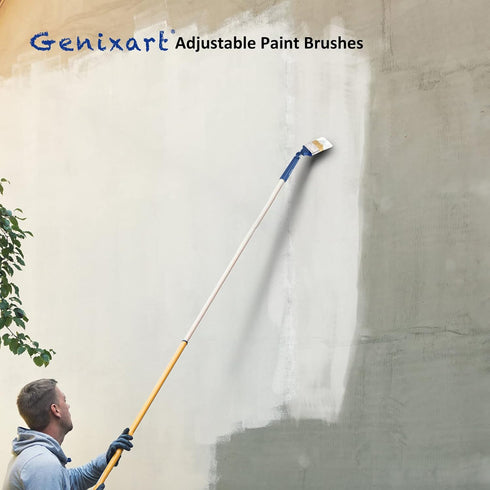 Multi Angle Adjustable Masonry Paint Brush - Stain Brushes for Fence & Wall Painting (3 Pack)