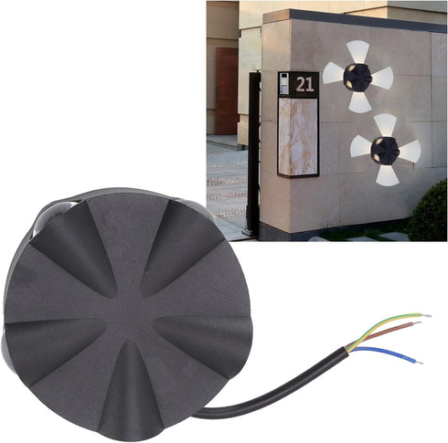5W 5LED YWBL-WHkfq16rmbit YWBL-WH LED Wall Sconce, Modern Round Aluminum Outdoor Black Wall Light Warm Light